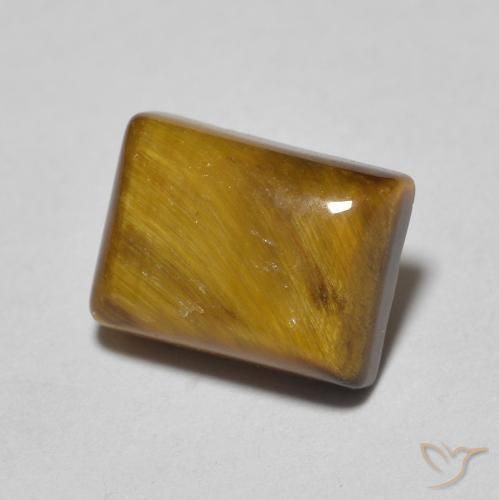 Ojo de Tigre Marrón claro natural de 1.58 ct, Corte Baguette, Opaco