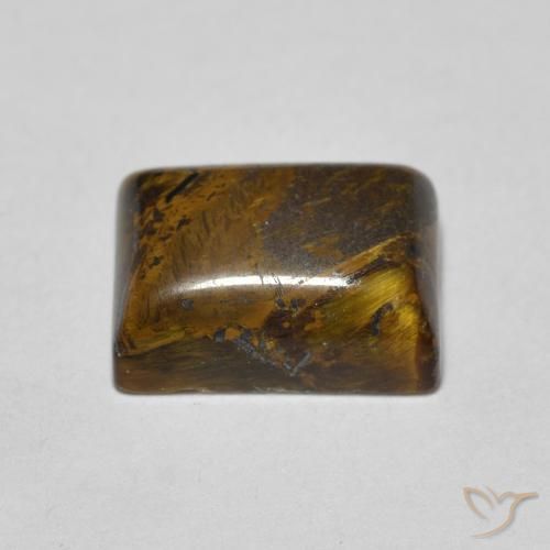 Ojo de Tigre Marrón dorado natural de 1.77 ct, Corte Baguette, Opaco