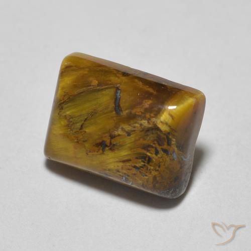 Ojo de Tigre Marrón cálido natural de 1.68 ct, Corte Baguette, Opaco