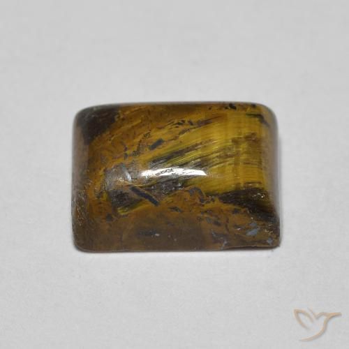 Ojo de Tigre Marrón cálido natural de 1.68 ct, Corte Baguette, Opaco