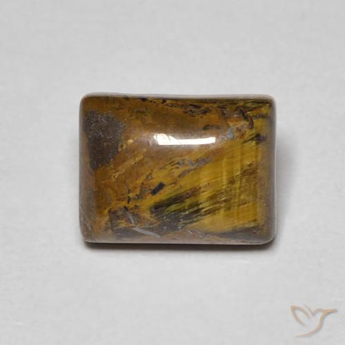 Ojo de Tigre Marrón medio natural de 1.92 ct, Corte Baguette, Opaco