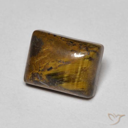 Ojo de Tigre Marrón medio natural de 1.92 ct, Corte Baguette, Opaco