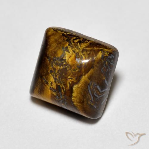 Ojo de Tigre Medium Light-Brown natural de 1.34 ct, Cuadrado, Opaco