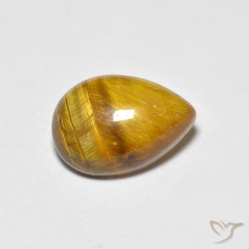 Ojo de Tigre Marrón claro natural de 1.95 ct, En forma de pera, Opaco