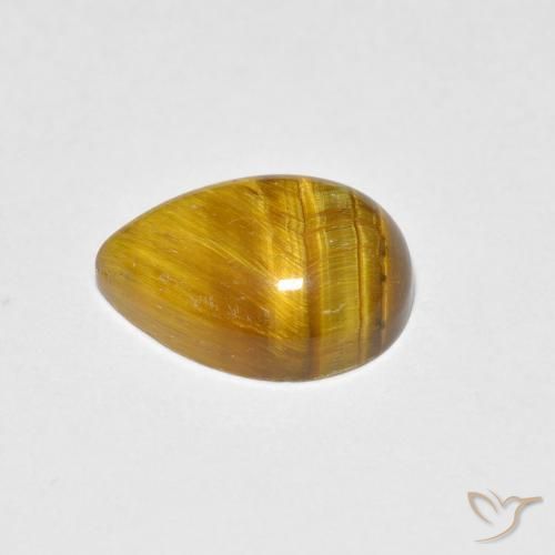 Ojo de Tigre Marrón claro natural de 1.95 ct, En forma de pera, Opaco