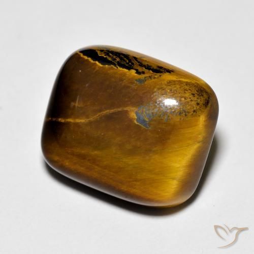 8.75ct Natural Marrón amarillento Ojo de Tigre, Forma Cojín, Opaco