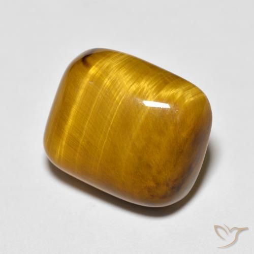 Ojo de Tigre Marrón claro natural de 8.76 ct, Forma Cojín, Opaco
