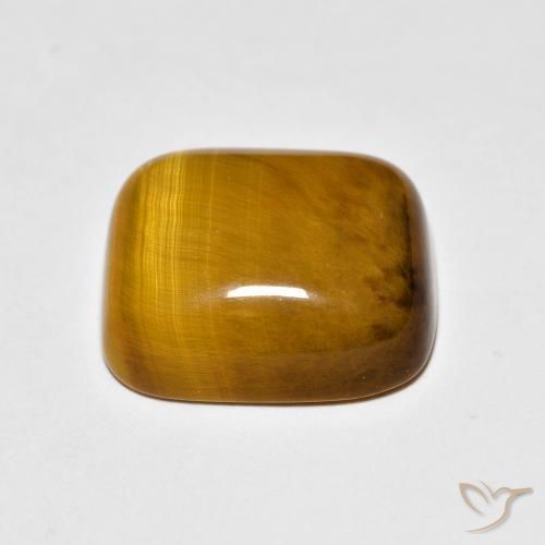 Ojo de Tigre Marrón claro natural de 8.76 ct, Forma Cojín, Opaco