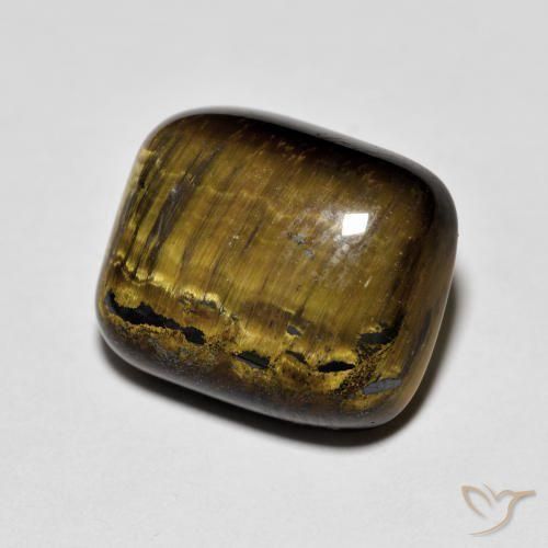 Ojo de Tigre Marrón dorado natural de 9.41 ct, Forma Cojín, Opaco