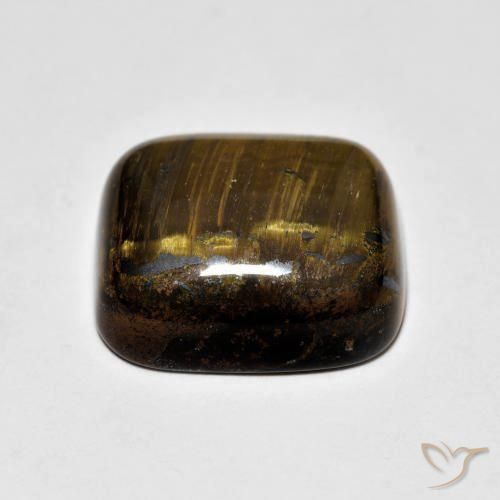 Ojo de Tigre Marrón dorado natural de 9.41 ct, Forma Cojín, Opaco