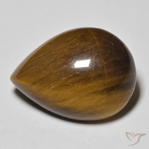 13.46ct Natural Marrón amarillento Ojo de Tigre, En forma de pera, Opaco