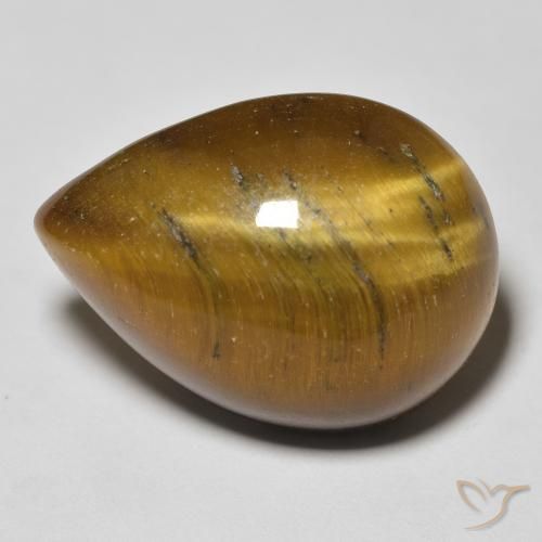 13.68ct Natural Marrón dorado Ojo de Tigre, En forma de pera, Opaco