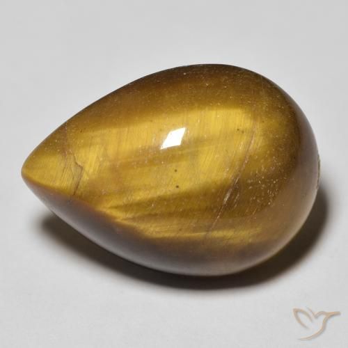 13.04ct Natural Marrón amarillento Ojo de Tigre, En forma de pera, Opaco
