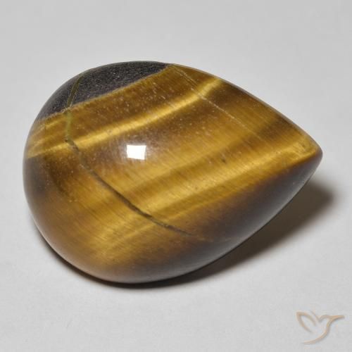 14.11ct Natural Marrón medio Ojo de Tigre, En forma de pera, Opaco