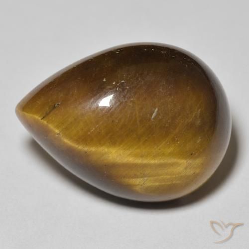 15.78ct Natural Marrón amarillento Ojo de Tigre, En forma de pera, Opaco