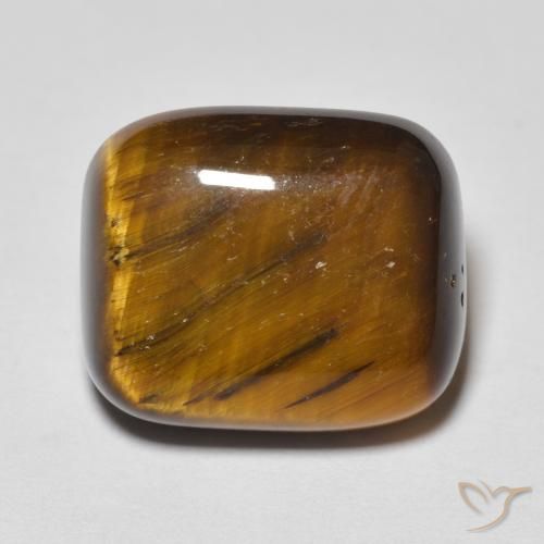 Ojo de Tigre Marrón dorado natural de 8.44 ct, Forma Cojín, Opaco