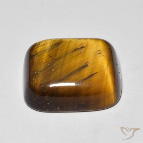 Ojo de Tigre Marrón dorado natural de 8.44 ct, Forma Cojín, Opaco