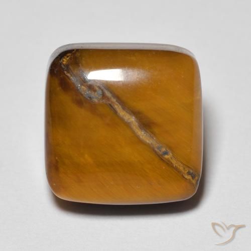 5.81ct Natural Marrón cálido Ojo de Tigre, Forma Cojín, Opaco
