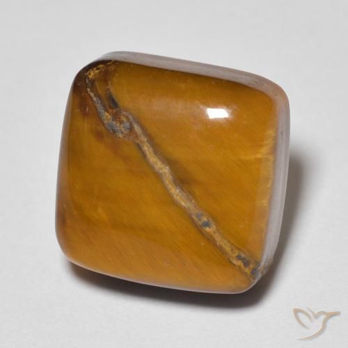 Ojo de Tigre Marrón cálido natural de 5.81 ct, Forma Cojín, Opaco