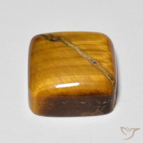 Ojo de Tigre Marrón cálido natural de 5.81 ct, Forma Cojín, Opaco