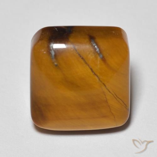 6.10ct Natural Marrón medio Ojo de Tigre, Forma Cojín, Opaco
