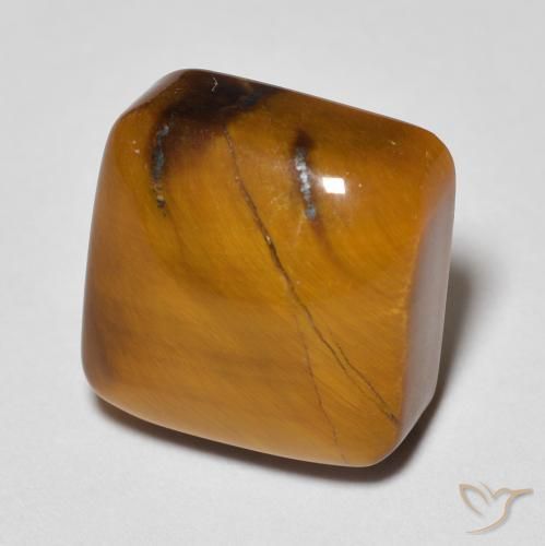 Ojo de Tigre Marrón medio natural de 6.10 ct, Forma Cojín, Opaco