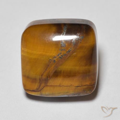 6.28ct Natural Marrón cálido Ojo de Tigre, Forma Cojín, Opaco