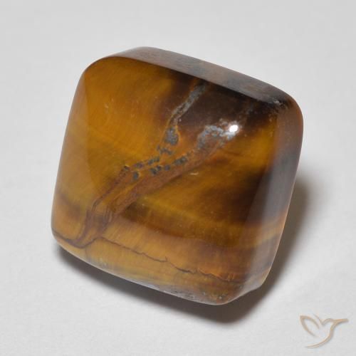 Ojo de Tigre Marrón cálido natural de 6.28 ct, Forma Cojín, Opaco