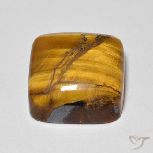 Ojo de Tigre Marrón cálido natural de 6.28 ct, Forma Cojín, Opaco