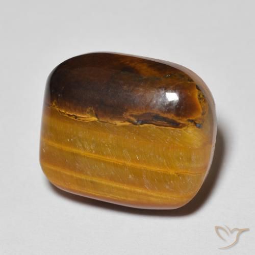 Ojo de Tigre Marrón dorado natural de 7.65 ct, Forma Cojín, Opaco
