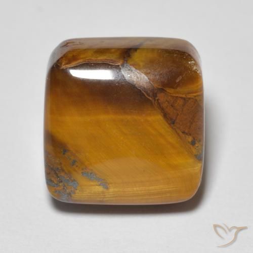 6.04ct Natural Marrón dorado Ojo de Tigre, Forma Cojín, Opaco