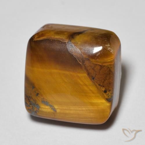 Ojo de Tigre Marrón dorado natural de 6.04 ct, Forma Cojín, Opaco