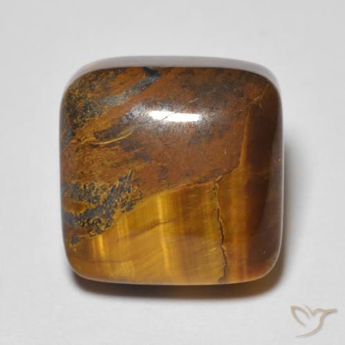 6.48ct Natural Marrón dorado Ojo de Tigre, Forma Cojín, Opaco