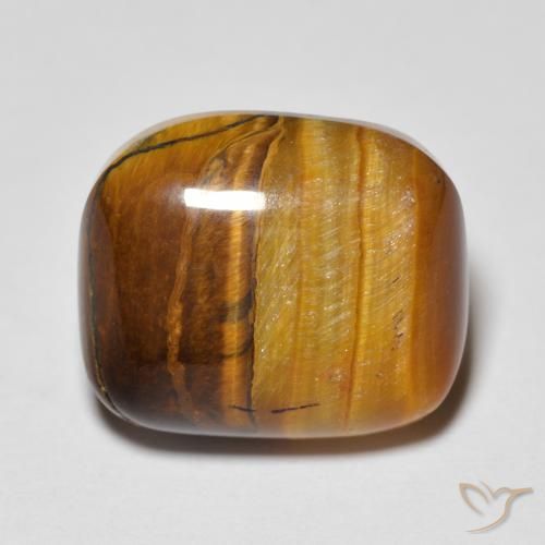 Ojo de Tigre Marrón cálido natural de 8.23 ct, Forma Cojín, Opaco
