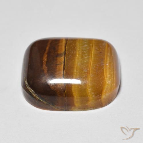 Ojo de Tigre Marrón cálido natural de 8.23 ct, Forma Cojín, Opaco