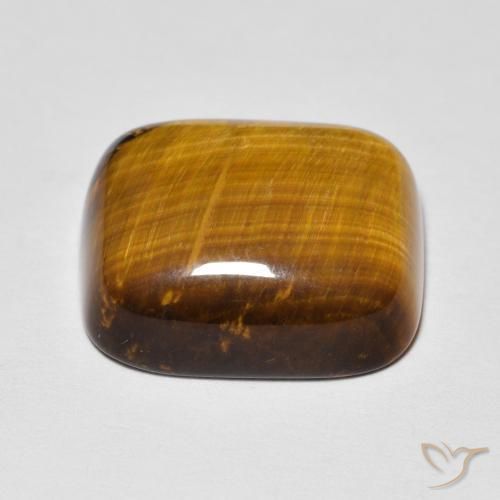 Ojo de Tigre Marrón cálido natural de 8.83 ct, Forma Cojín, Opaco