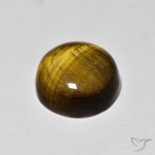 Ojo de Tigre Medium Dark-Brown natural de 1.87 ct, Redondo, Opaco