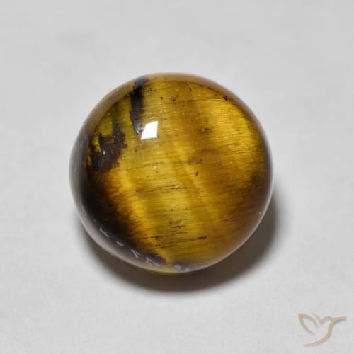 1.99ct Natural Marrón dorado Ojo de Tigre, Redondo, Opaco