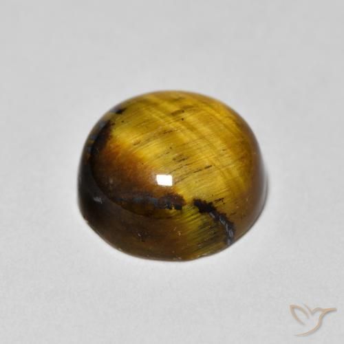 Ojo de Tigre Marrón dorado natural de 1.99 ct, Redondo, Opaco