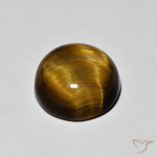 Ojo de Tigre Marrón dorado natural de 2.01 ct, Redondo, Opaco