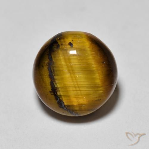 1.97ct Natural Marrón dorado Ojo de Tigre, Redondo, Opaco