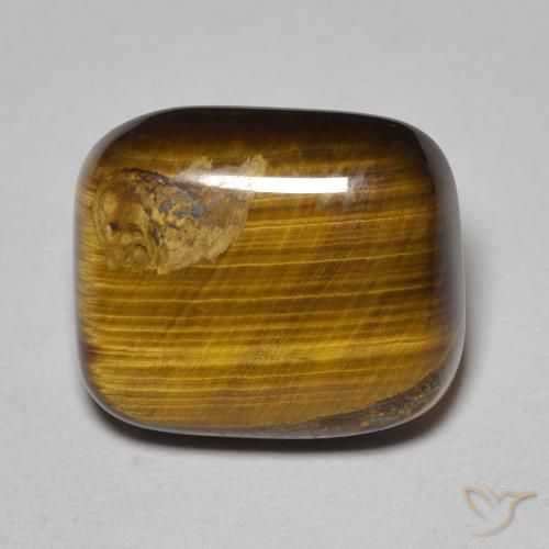 8.34ct Natural Marrón dorado Ojo de Tigre, Forma Cojín, Opaco
