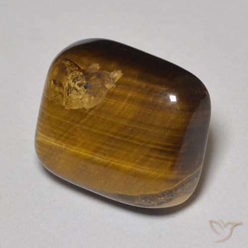 Ojo de Tigre Marrón dorado natural de 8.34 ct, Forma Cojín, Opaco