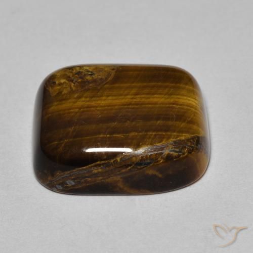 Ojo de Tigre Marrón dorado natural de 8.34 ct, Forma Cojín, Opaco
