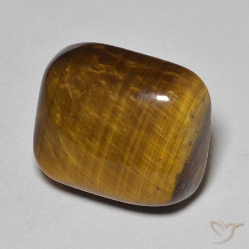 Ojo de Tigre Marrón dorado natural de 8.84 ct, Forma Cojín, Opaco