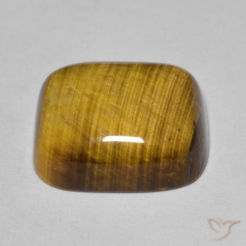 Ojo de Tigre Marrón dorado natural de 8.84 ct, Forma Cojín, Opaco