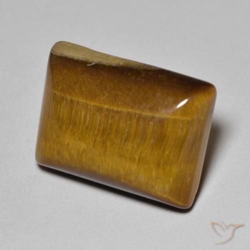 Ojo de Tigre Marrón dorado natural de 18.59 ct, Corte Baguette, Opaco