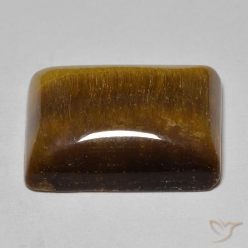 Ojo de Tigre Marrón dorado natural de 18.59 ct, Corte Baguette, Opaco