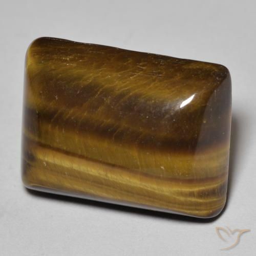Ojo de Tigre Marrón cálido natural de 18.85 ct, Corte Baguette, Opaco
