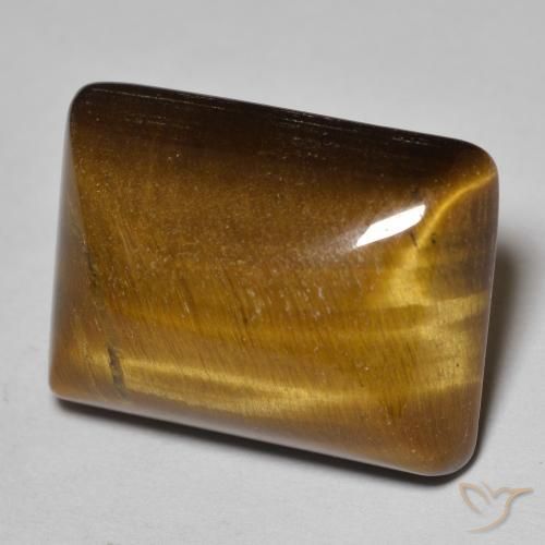 Ojo de Tigre Marrón medio natural de 19.66 ct, Corte Baguette, Opaco